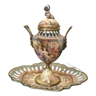 Viennese Enamel and Sterling Silver Perfume Burner, Austria, 1890s For Sale