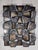 This striking vintage Brutalist-style metal wall sculpture is a bold statement piece featuring dimensional geometric...