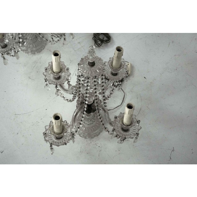 Maria Theresa Crystal Candelabra Table Lamps, Italy, 1940s, Set of 2 For Sale - Image 6 of 18