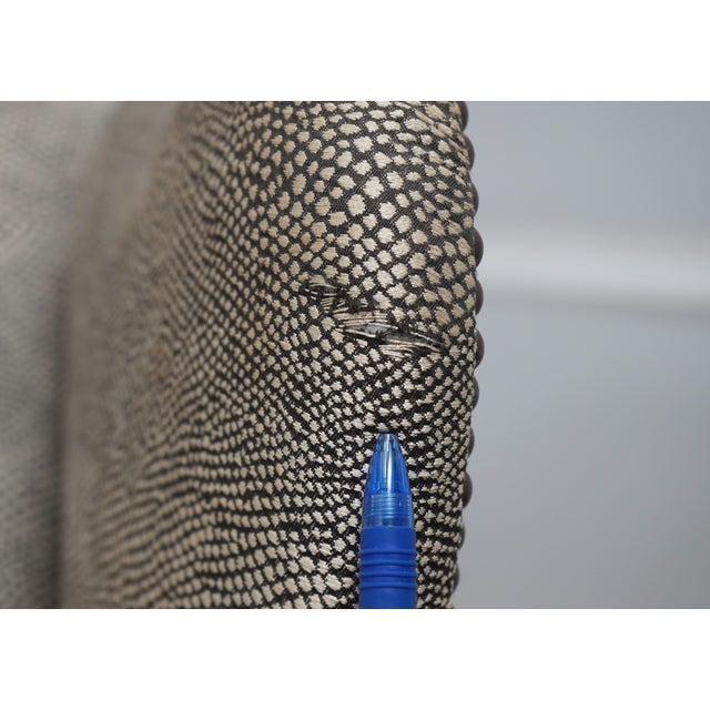 Wood Pair of Baker Upholstered Wing Back Chairs For Sale - Image 7 of 12