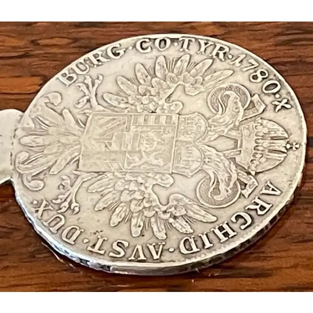 Metal 18th Century Maria Theresa Austria-Habsburg 1780 Silver Coin Letter Opener For Sale - Image 7 of 10