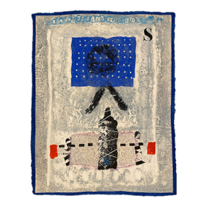 1980 James Coignard Otage Et Bleu Carborundum Etching With Collage