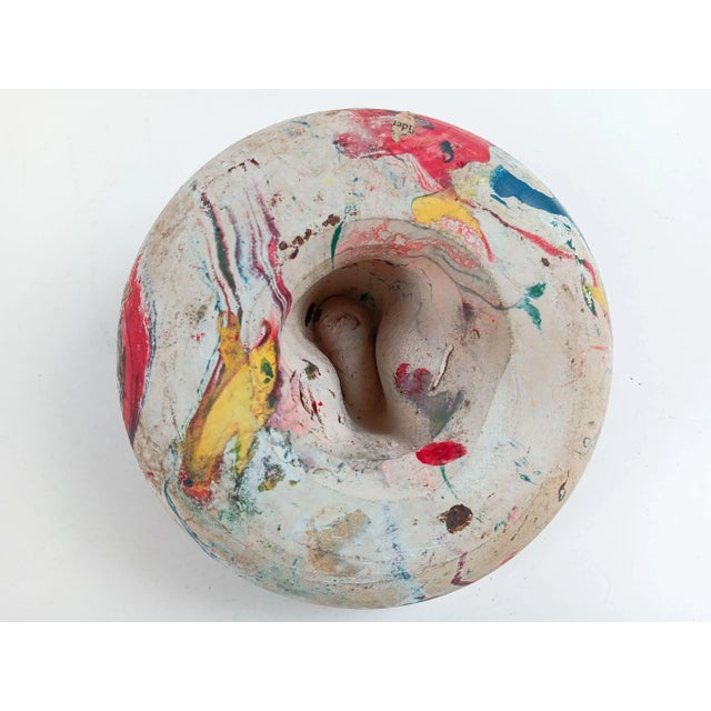 1930s Vintage Swirl Pottery Cowboy Hat Sombrero Ashtray Match Holder For Sale - Image 5 of 6