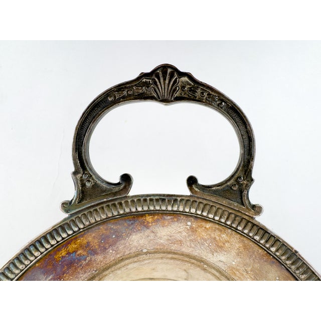 Early 20th Century Silver-Plated Oval Centerpiece Platter With Handles For Sale - Image 12 of 16