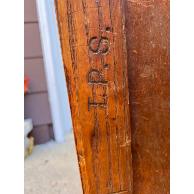 1930s Antique Mahogany Writing Table Desk With “Lino” Top by the Gunn
