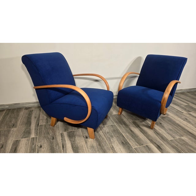 Wood Lounge Chairs from Jindrich Halabala, 1940s, Set of 2 For Sale - Image 7 of 11
