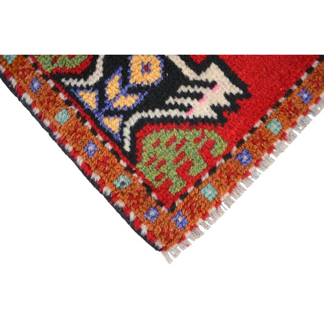 1980 Hand Made Mat Small Turkish Rug - 1′9″ × 3′1″ For Sale - Image 11 of 12