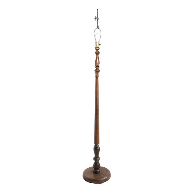 Early 20th Century Turn of the Century Turned Wood Floor Lamp For Sale