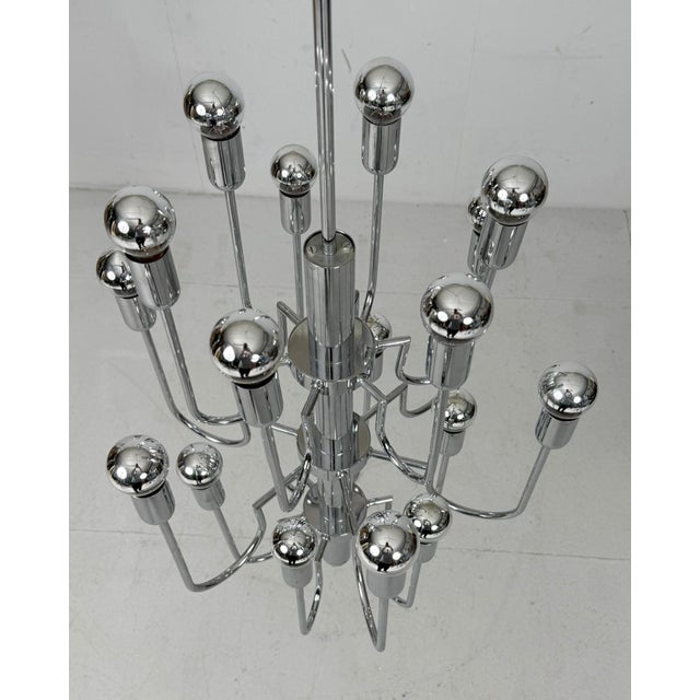 Metal Mid-Century Modern Chrome Sputnik Chandelier by Gaetano Sciolari, Italy, 1970s For Sale - Image 7 of 18