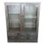 1940s Industrial Brushed Steel Double Wide Medical Apothecary Display Cabinet For Sale