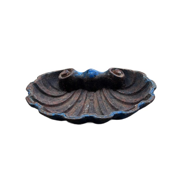Traditional Early 20th Century Cast Iron Shell Form Garden Ornament For Sale - Image 3 of 10