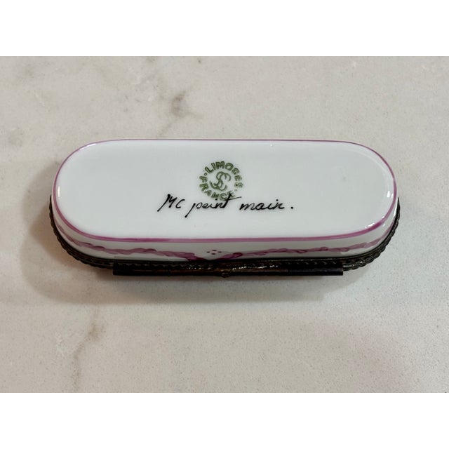 Vintage Limoges Trinket Box - Hand Painted and Signed For Sale - Image 9 of 9