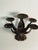 1950s Bronze Centrepiece Artichoke Leaves With Shuman Reticulated Porcelain Plates - 8 pcs For Sale - Image 4 of 7