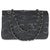 Chanel Black Denim Sequin CC Medium Classic Double Flap Bag For Sale - Image 4 of 9