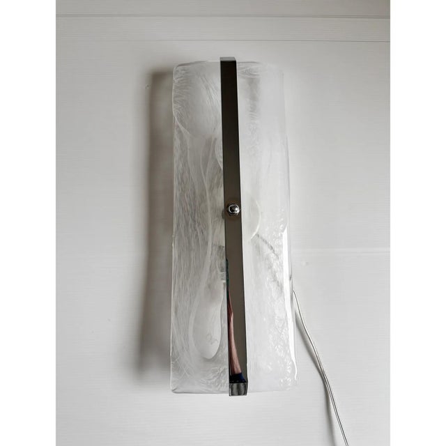 Alabastro Murano Glass and Chromed Sconces by Simoeng for Simoeng, Set of 2 For Sale - Image 4 of 6