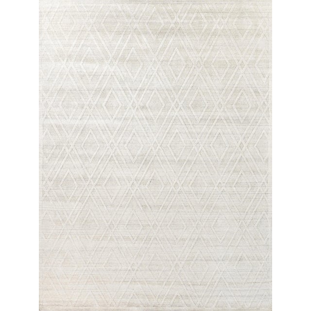 Exquisite Rugs Montacute Handmade Bamboo Silk & Cotton Ivory Rug-12'X15' For Sale In Los Angeles - Image 6 of 6