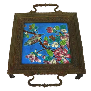 Longwy Tile in Cast Bronze Frame