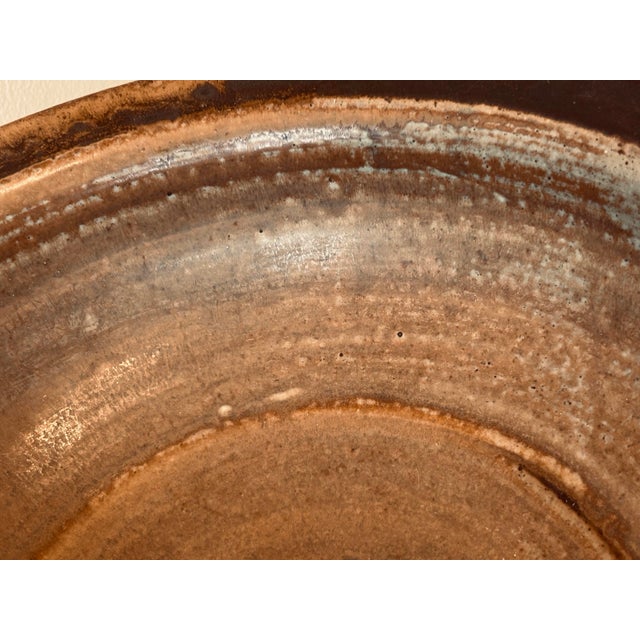 1970s Monumental Plum Tree Pottery 1970s Mid Century Low Bowl For Sale - Image 5 of 7