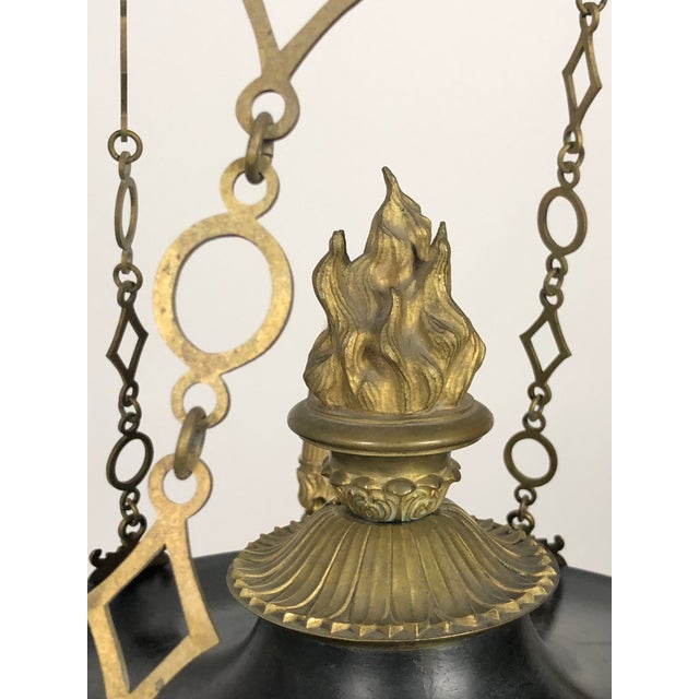Swedish Black & Gilt Bronze Eagle Empire Chandelier, Early 1800's For Sale - Image 9 of 11