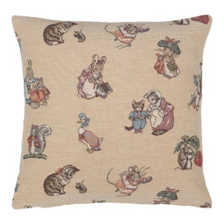 Peter Rabbit & Friends Cushion With Feather Filler - 33x33cm (13"x13") For Sale