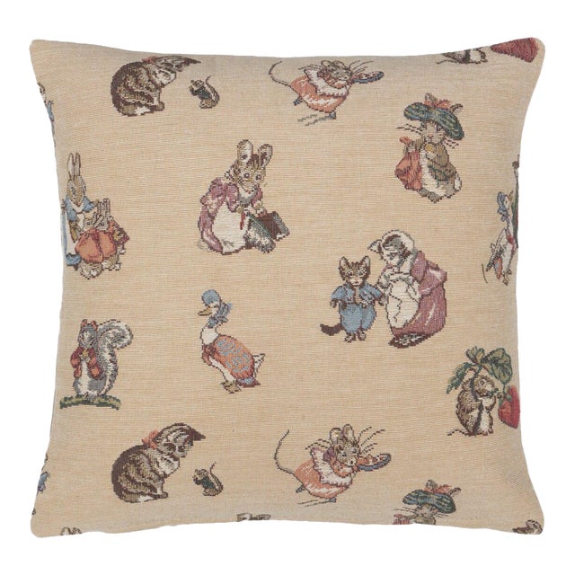 Peter Rabbit & Friends Cushion With Feather Filler - 33x33cm (13"x13") For Sale