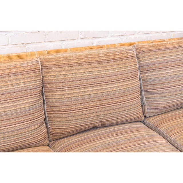 Brown Rare Vintage John Hutton for Donghia Block Island Woven Rattan Sofa For Sale - Image 8 of 11