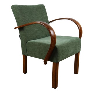 Vintage Art Deco Loft Armchair in Olive Green, 1960 For Sale