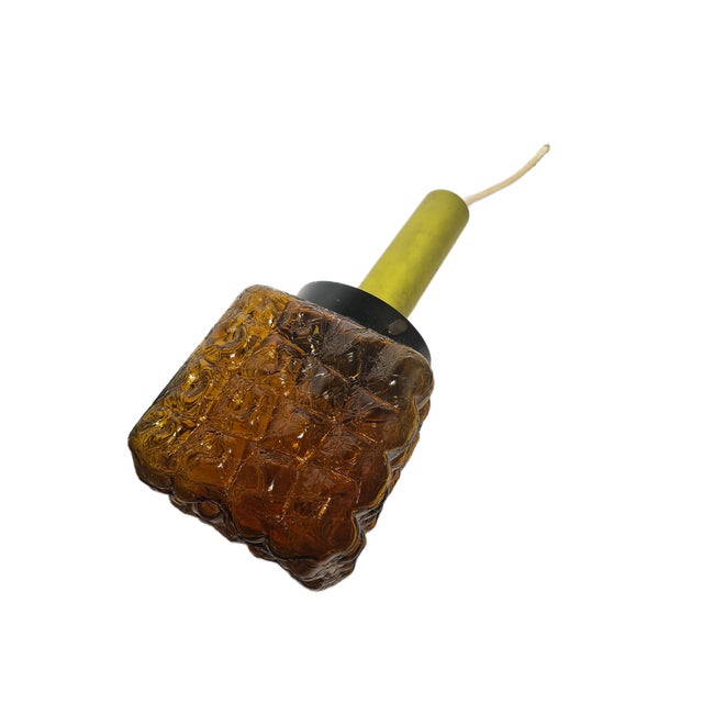 Vintage Figurative Glass Hanging Lamp, Poland, 1970s, in Very Good conditions. Designed 1970 to 1979 European Plug (up to...