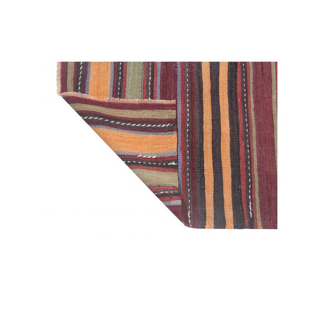 1960s Striped Vintage Turkish Kilim Rug - 4`5" X 12`8" For Sale - Image 5 of 6