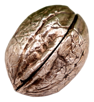 Walnut Shaped Silver Pill Box