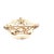 Mid Century 14k Yellow Gold Natural Diamond Crown Pin For Sale - Image 4 of 5