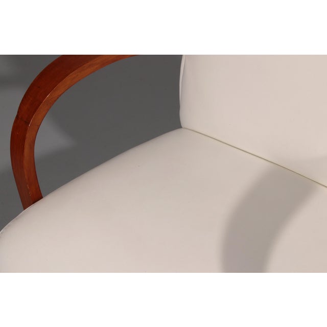 Vintage Art Deco Lounge Chairs in White Leather, 1950s, Set of 2 For Sale - Image 11 of 14