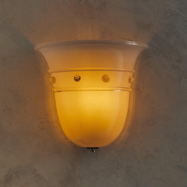 Metal 1980s Modern Barovier & Toso 'Empire' Murano Glass Sconce For Sale - Image 7 of 11