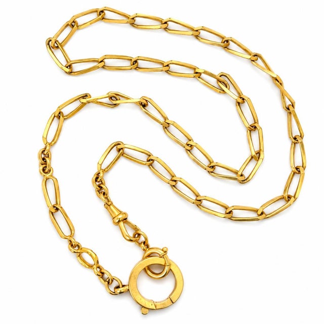 Victorian Late 19th Century Victorian, Yellow Gold Fob Chain Necklace, 23 Inches Long For Sale - Image 3 of 4