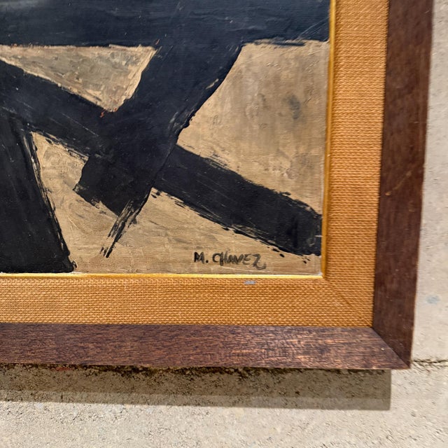 For your consideration, an abstract expressionism modern art painting signed M Chavez. Geometric art abstract...