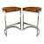 Pair of Oak and Chrome Counter Barstools by Warren Bacon For Sale