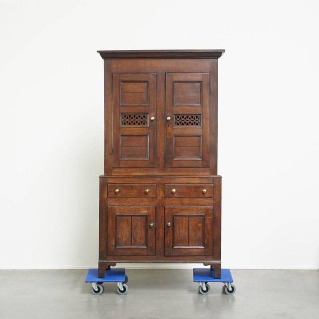 Antique Early 19th Century English Oak Food Cupboard For Sale - Image 10 of 10