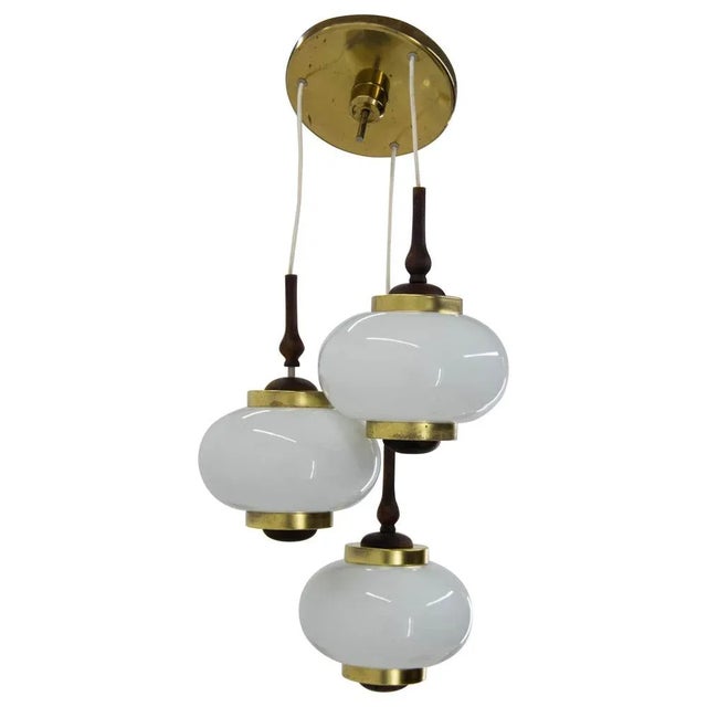 Metal Midcentury Chandelier attributed to Polam Bielsko, Poland, 1970s For Sale - Image 7 of 7