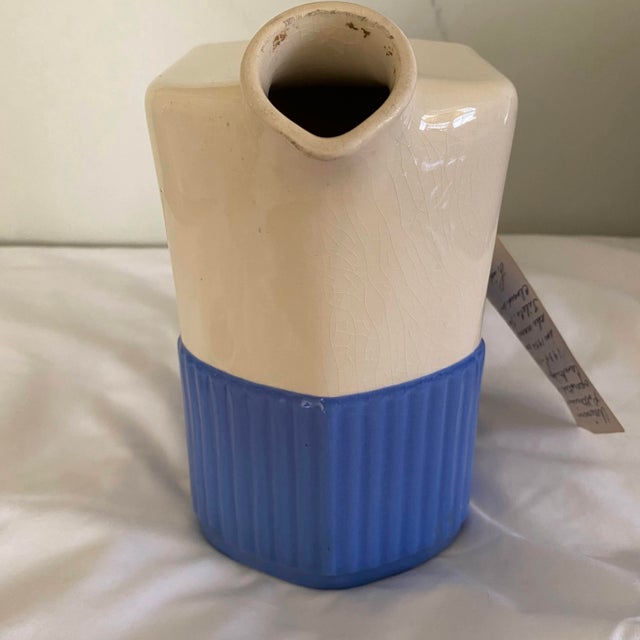 Mid 20th Century 20th Century Universal Cambridge Pottery Primitive Farmhouse Cork Lid Pitcher Jug For Sale - Image 5 of 11