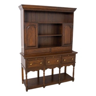 Pennsylvania House English Country Oak 2 Piece Hutch For Sale