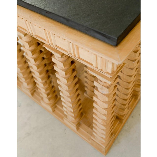 Modern Directoire Oak Colonnade Center Table For Sale In Los Angeles - Image 6 of 7
