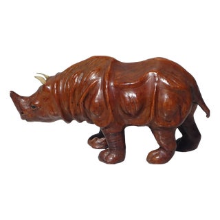 Vintage Leather Rhinoceros, India, 1950s For Sale