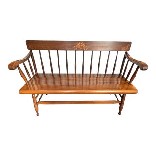1970s Hitchcock Style Deacon's Bench For Sale