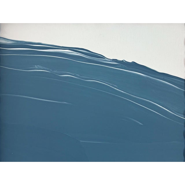 Nautical "Waves" Abstract Art in Antique Frame, Seascape Painting Transitional Wall Art by JTS For Sale - Image 3 of 9