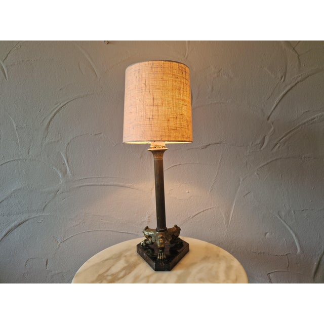 Empire Style Marble Table Lamp with Lion Paws, 1950s For Sale - Image 6 of 6