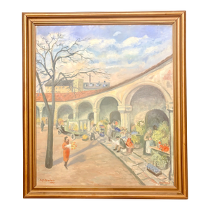 “Spring Day” Oil on Canvas by Rolf Osterholt, 1933