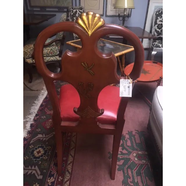Red Red Chinoiserie Dining Chair For Sale - Image 8 of 13
