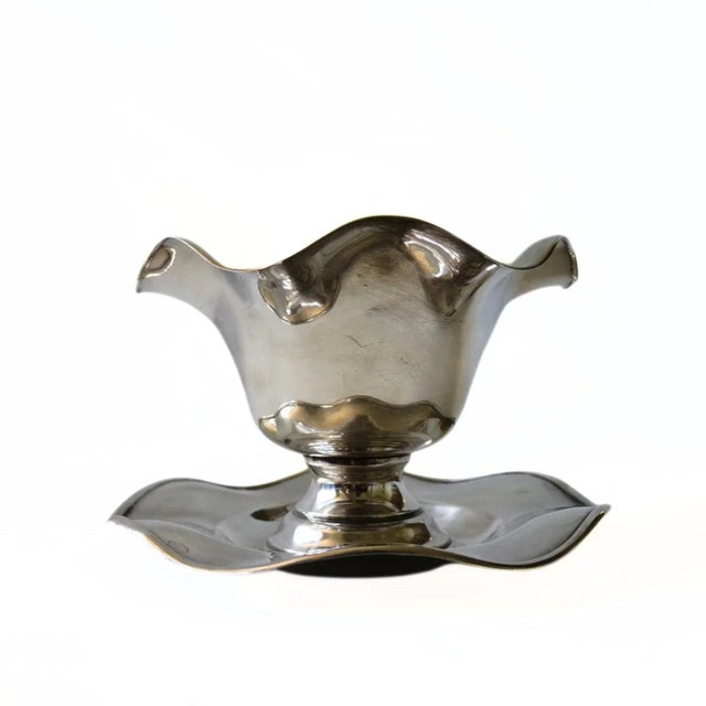 Silver Plated Sauce Bowl on Foot, Sweden, 1900s For Sale - Image 3 of 8