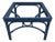 Navy Rattan Square Table With Glass Top For Sale