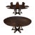 Large 100-Inch Round Jupe Table With Self-Storing Leaves,Burnt-Brown Dark Walnut Finish, Seats 8-12 People an ApExclusive by AntiquePurveyor For Sale